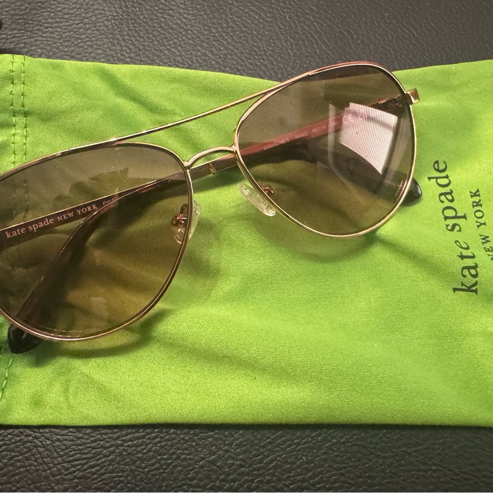 New Kate Spade Gold Frame Aviator Sunglasses